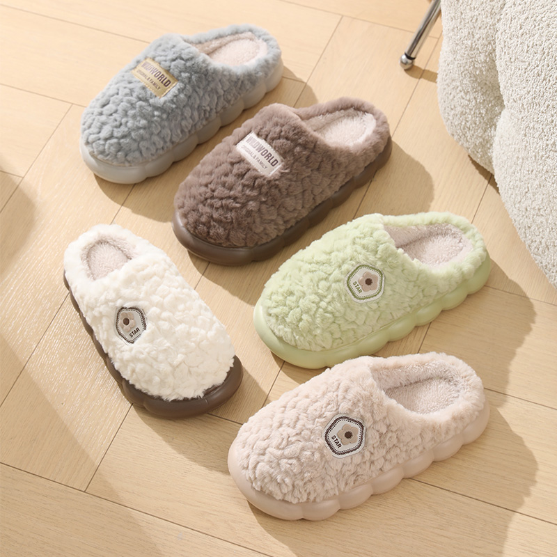 Winter Clothing Material - Thick soled cotton slippers for women's