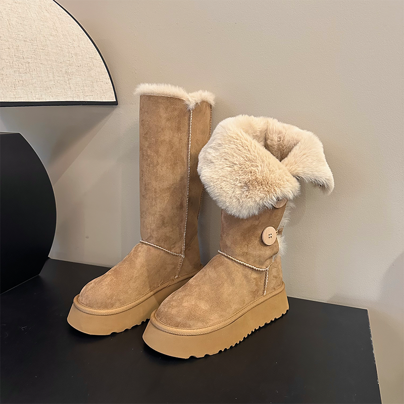 Snow Boot Fur Lined - Winter Plush Lined Extra Warm Long