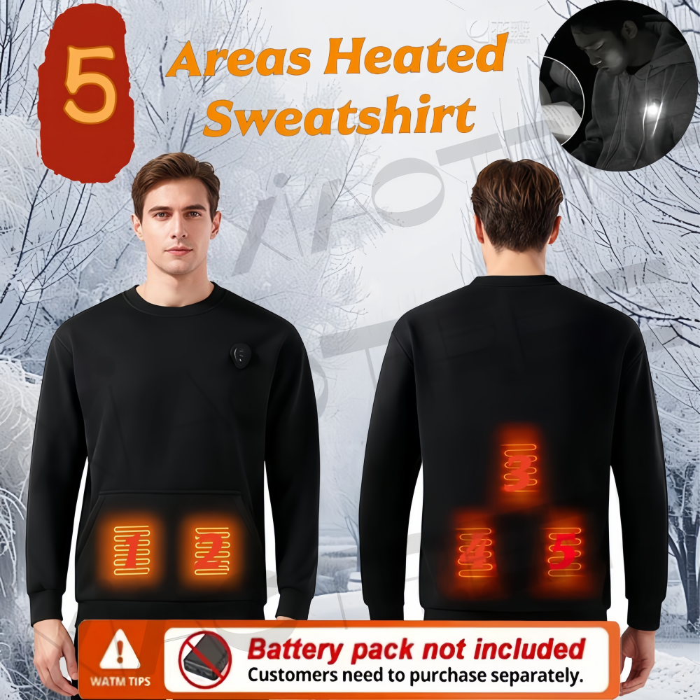 Winter Clothing Outdoor - New USB Heated Hoodie, Men's Five-Zone