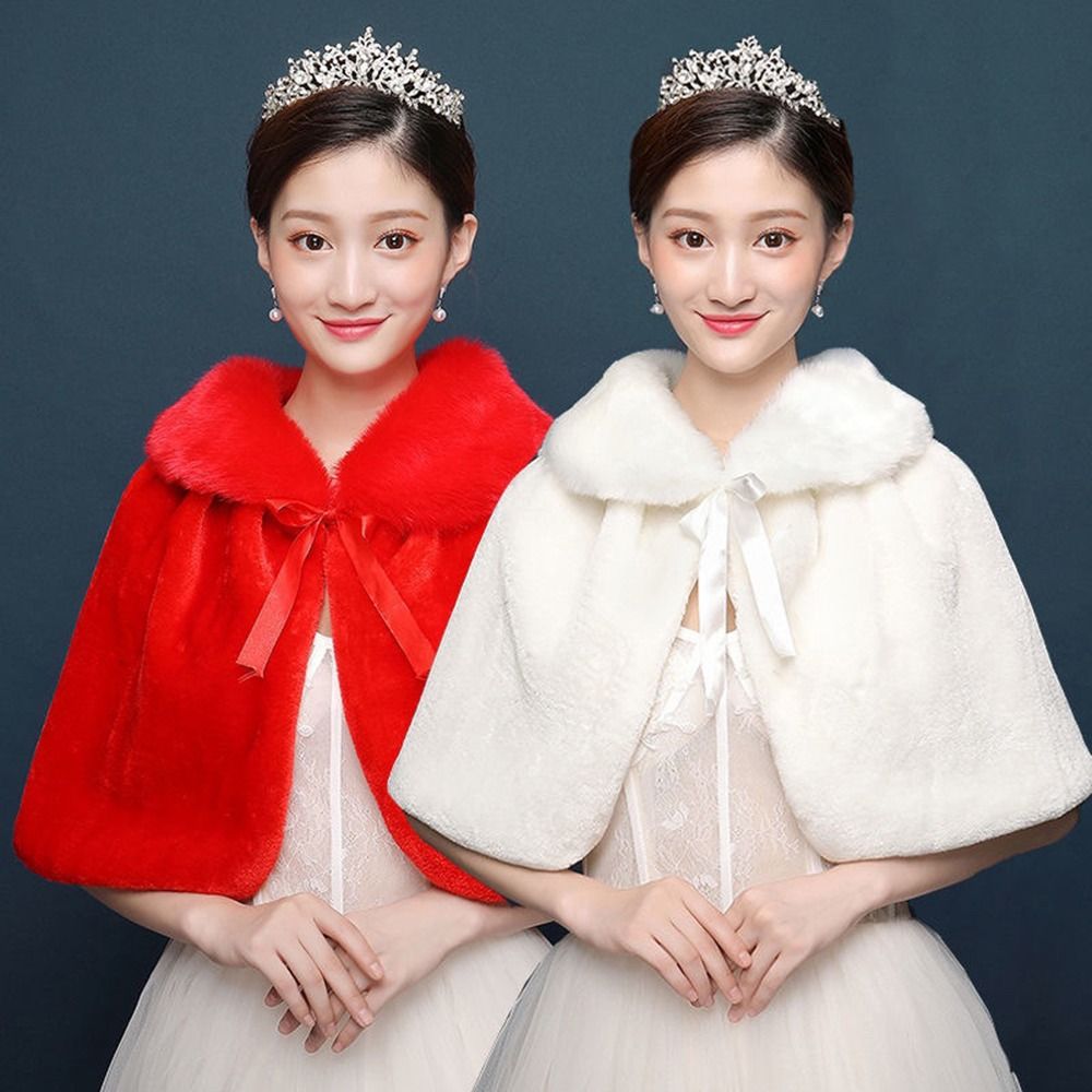 Winter Clothing Outdoor - White Womens Winter Thicken Plush Wrap