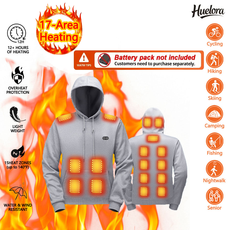 Winter Clothing Outdoor - 17 Zone Heating Hoodie Sweatshirt Winter