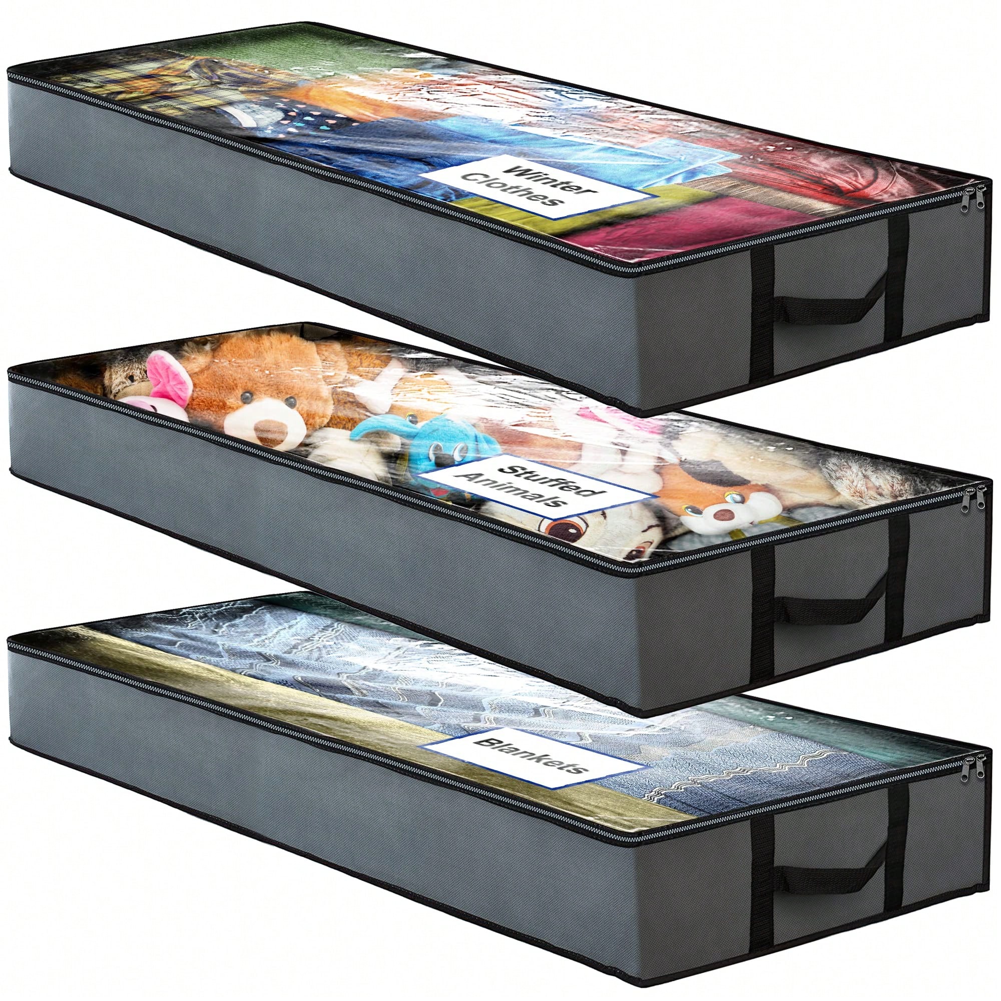 Winter Clothing Storage - 3 Pack Under Bed Storage Bags