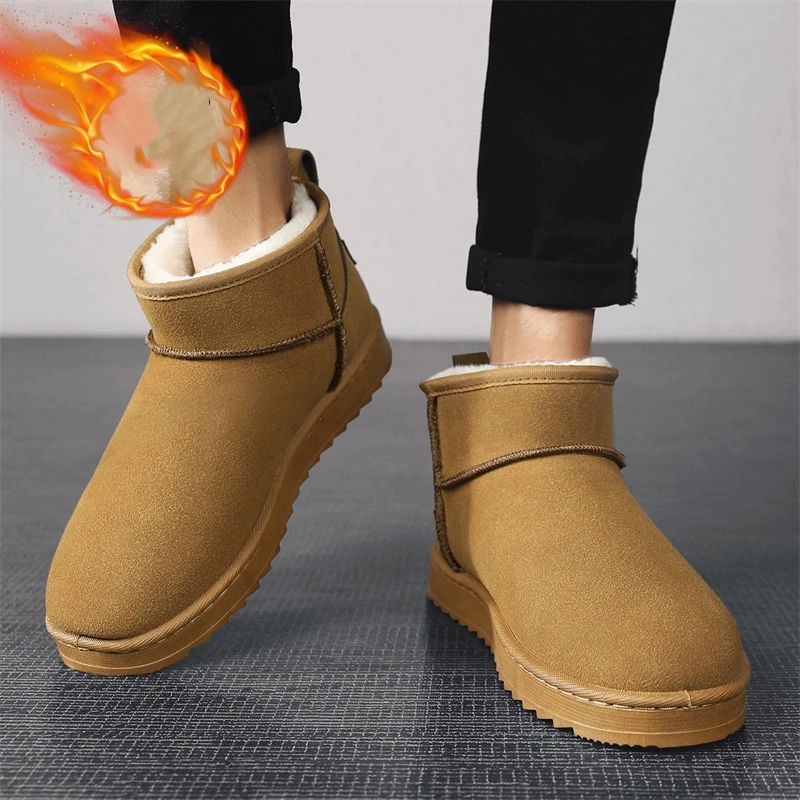 Snow Boot Fur Lined - New Brown Suede Mini Boots for