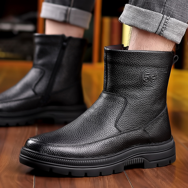 Mens High Top Leather Snow Boo - مراجعة Snow Boot Fur Lined وسعره
