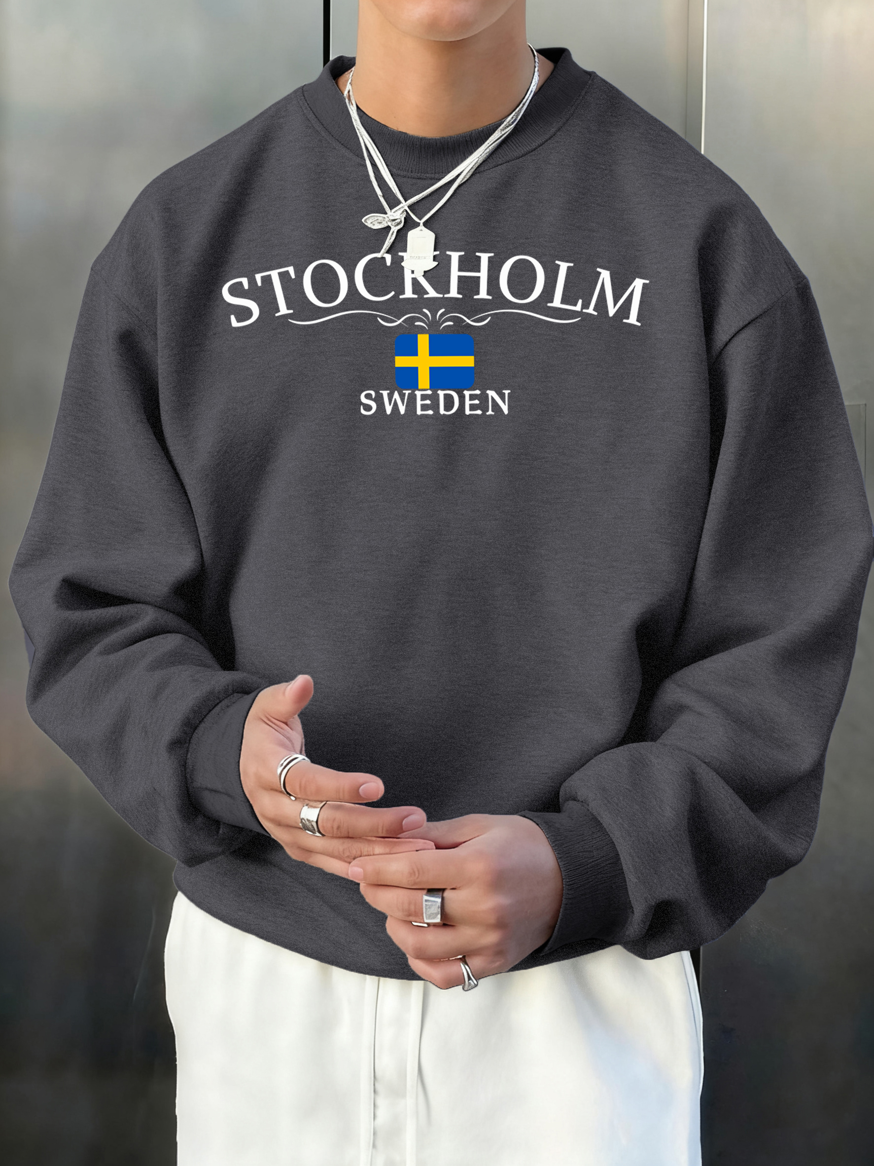 Stockholm Sweden Letter Print  - مراجعة Winter Clothing Dress Up وسعره