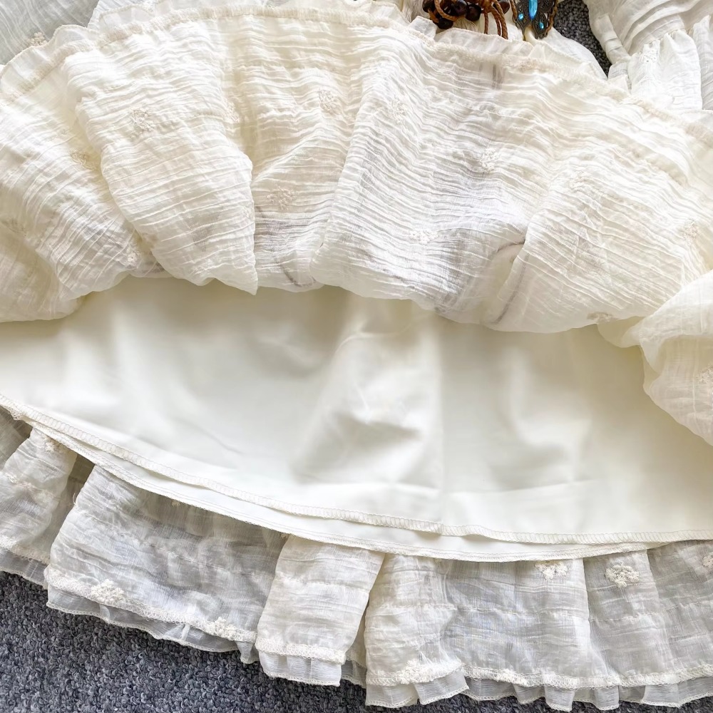 Sweet Embroidered O-neck Lace- - مراجعة Winter Clothing Dress Up وسعره