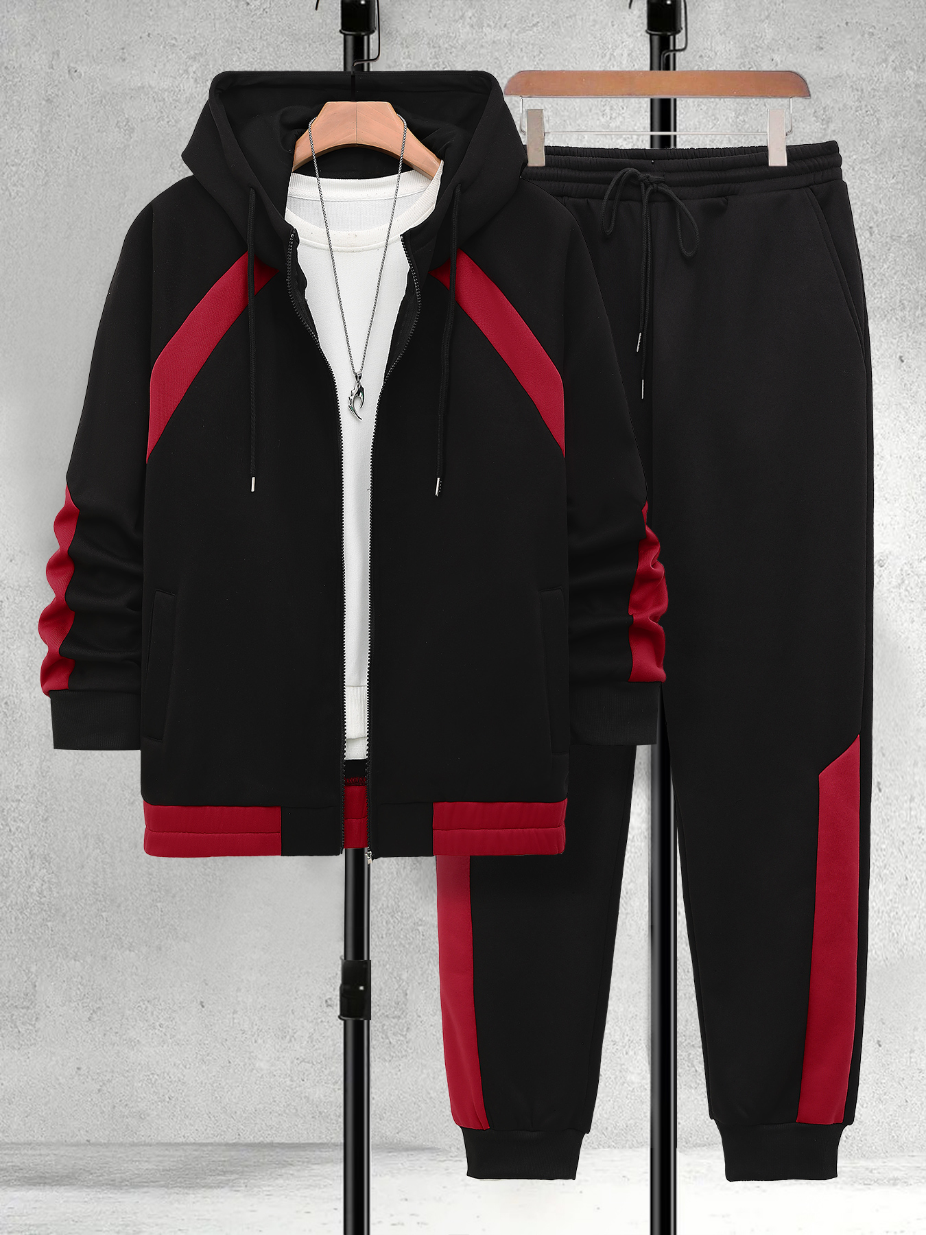 Men's Plus Size Black & Red Co - مراجعة Winter Clothing Men وسعره