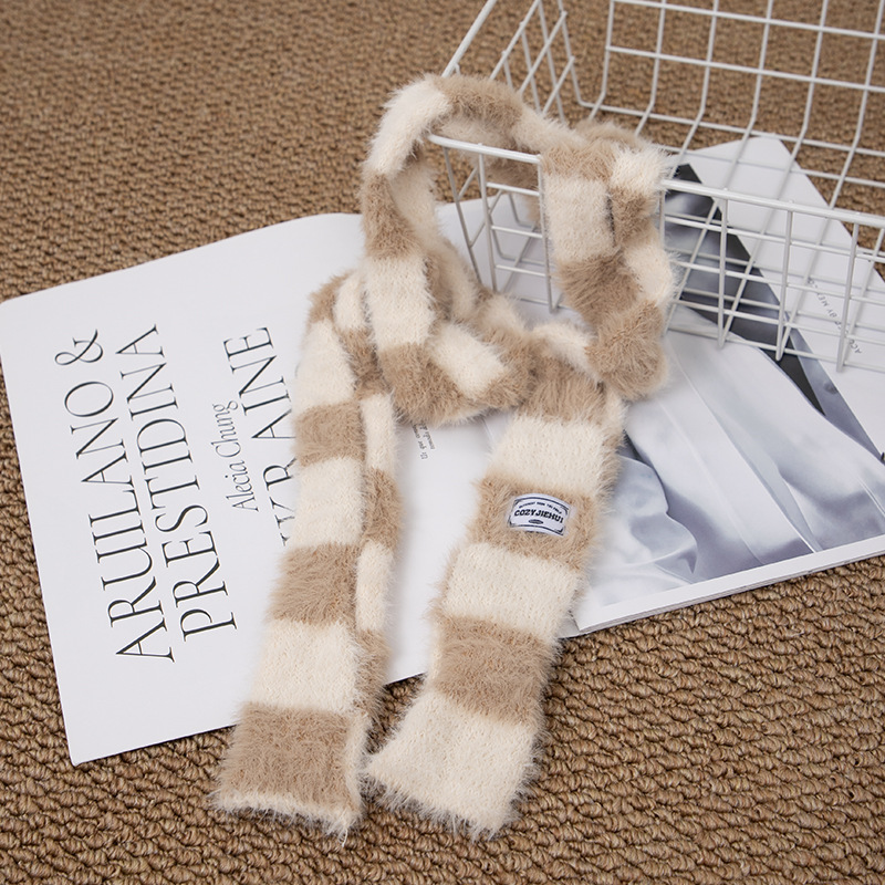 Y2k Striped Plush Narrow Long  - مراجعة Winter Clothing Outdoor وسعره