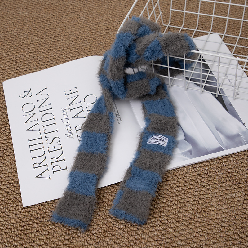 Y2k Striped Plush Narrow Long  - مراجعة Winter Clothing Outdoor وسعره