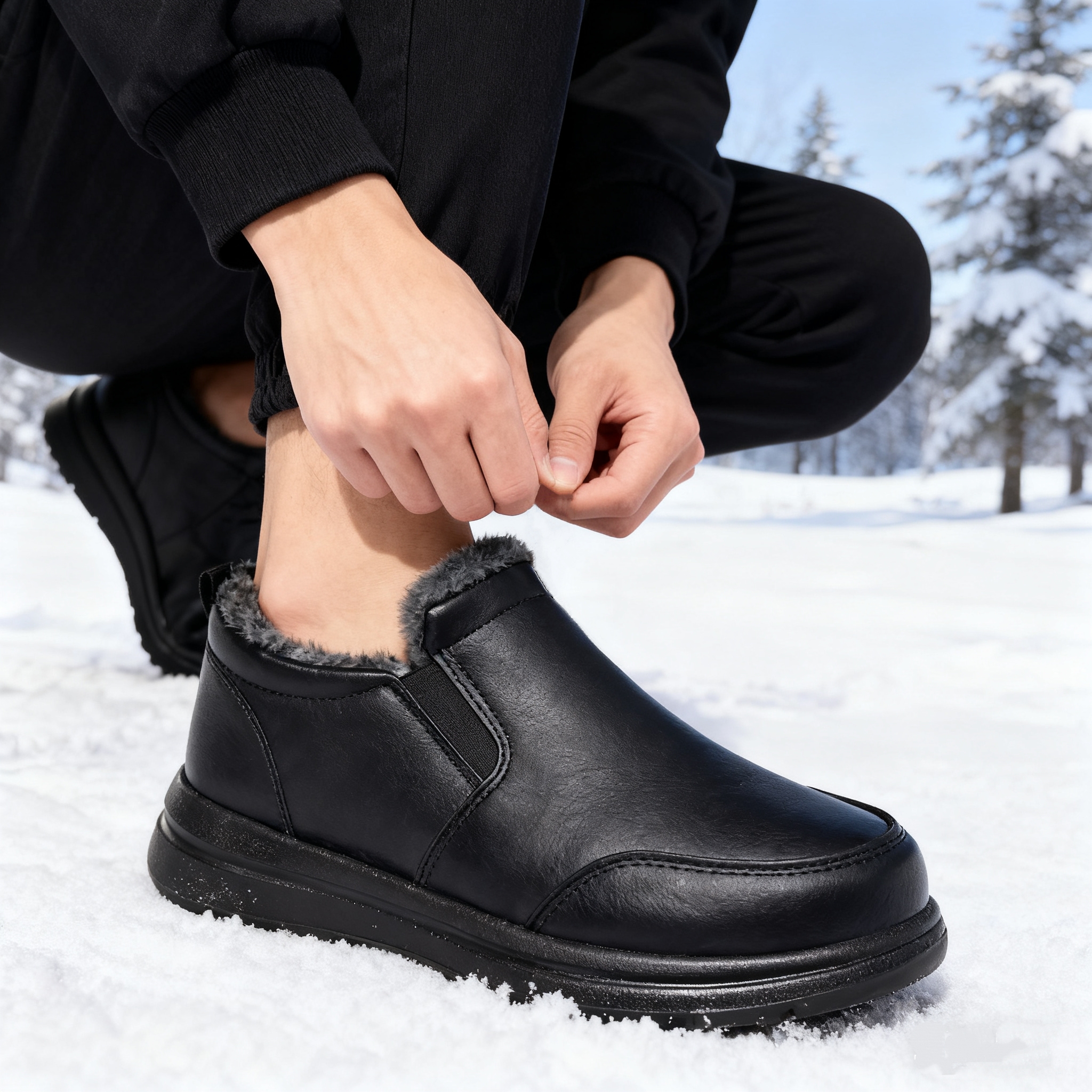 Men's Faux Fur Lined Winter An - مراجعة Snow Boot Fur Lined وسعره