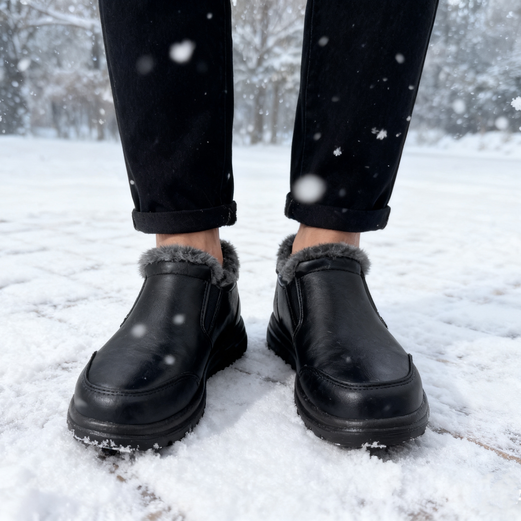Men's Faux Fur Lined Winter An - مراجعة Snow Boot Fur Lined وسعره