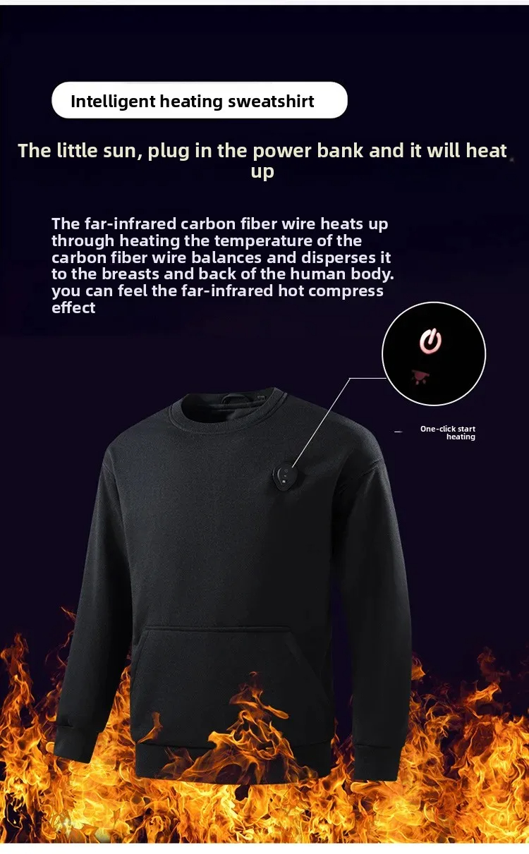 New USB Heated Hoodie, Men's F - مراجعة Winter Clothing Outdoor وسعره