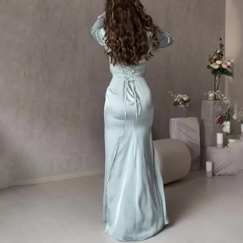 Elegant O Neck Fashion Tie-up  - مراجعة Winter Clothing Dress Up وسعره