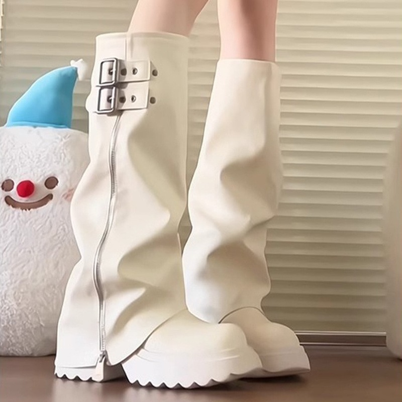 Punk Style Splicing Thick Bott - مراجعة Winter Clothing Material وسعره