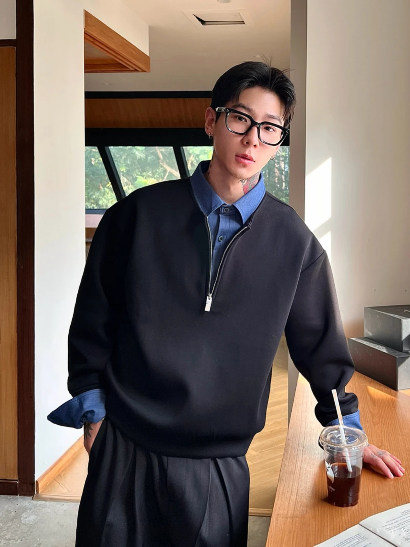 Korean Sle Men's Casual irt Ho - مراجعة Winter Clothing Looks وسعره