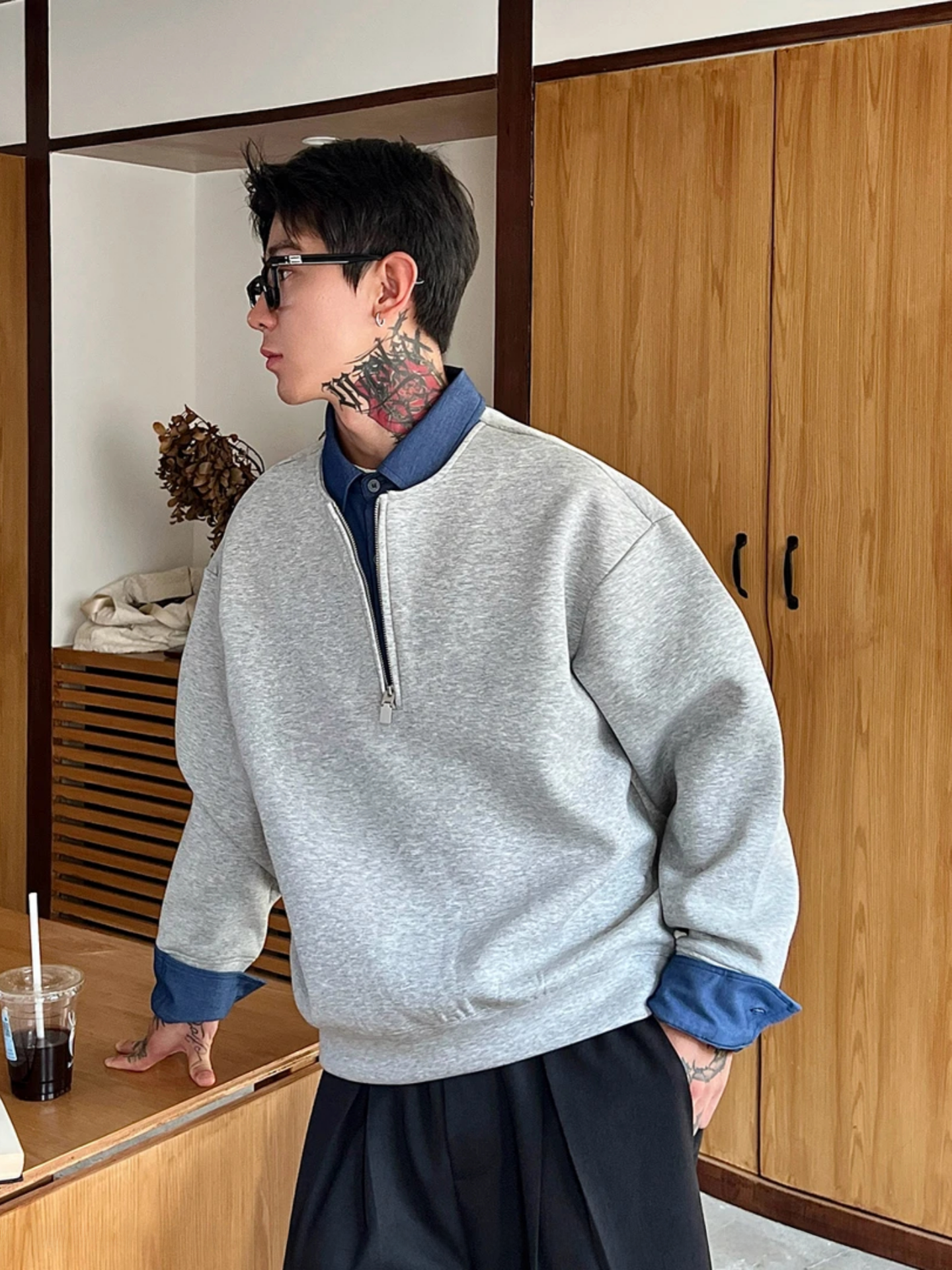 Korean Sle Men's Casual irt Ho - مراجعة Winter Clothing Looks وسعره