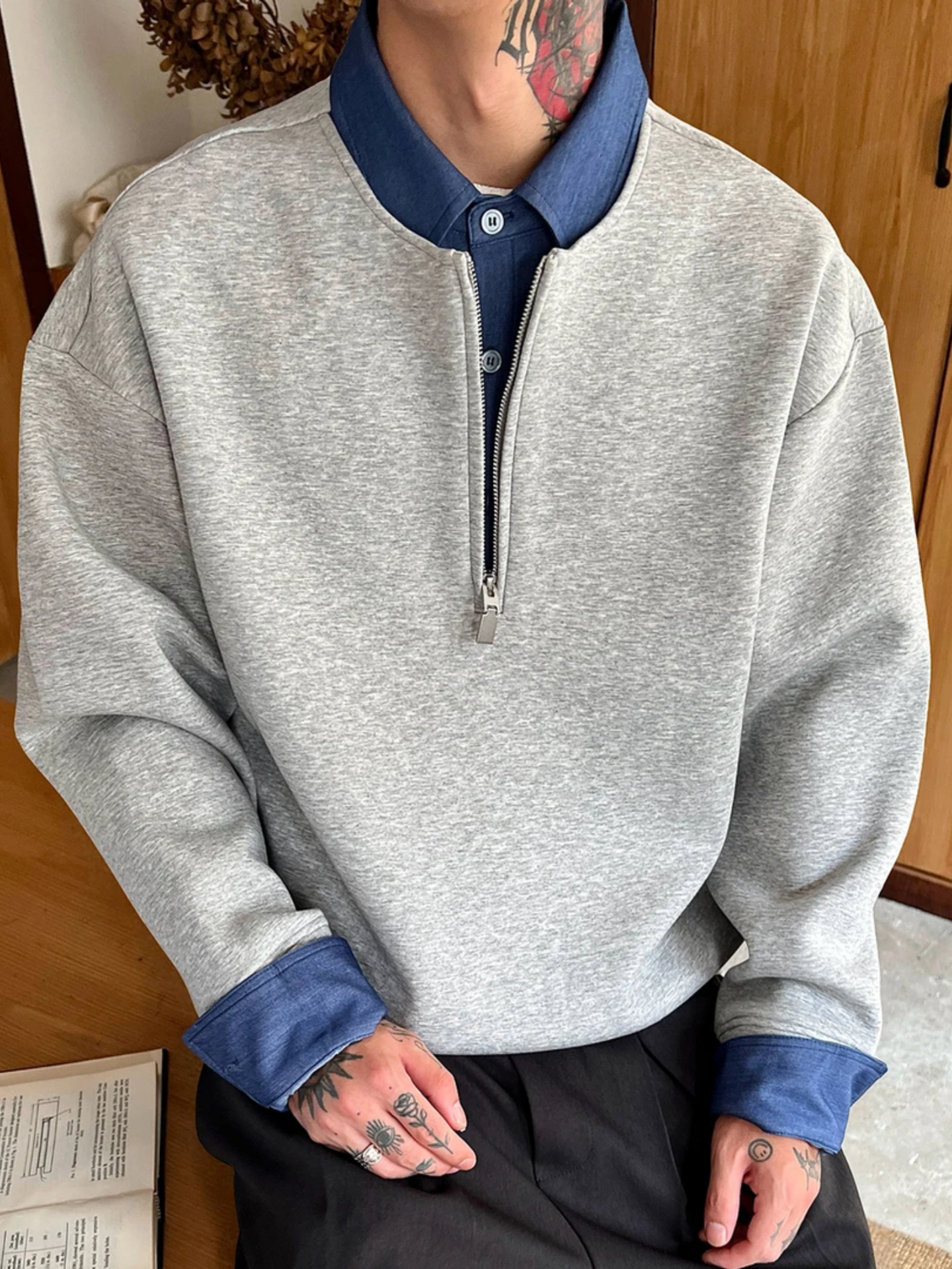 Korean Sle Men's Casual irt Ho - مراجعة Winter Clothing Looks وسعره