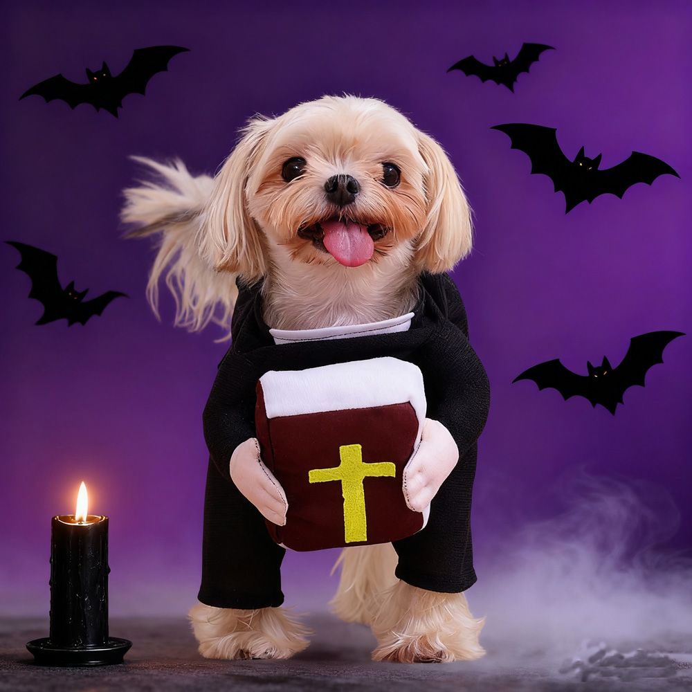 Funny Halloween Pet Dog Cospla - مراجعة Winter Clothing Dress Up وسعره
