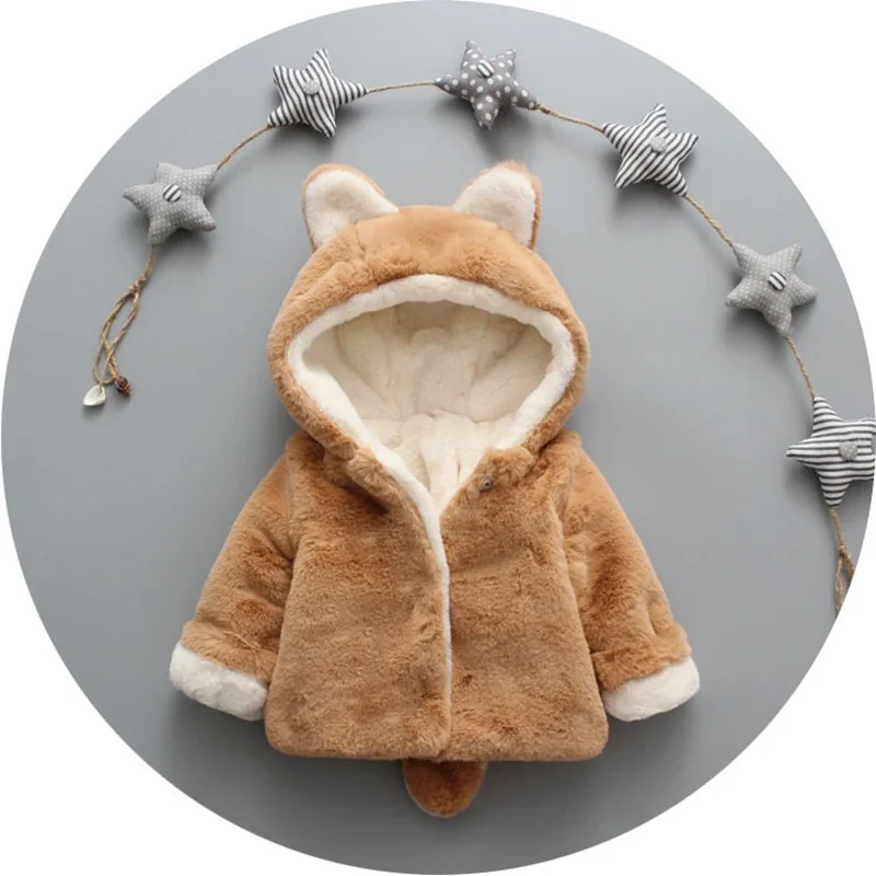 Cute Cat Ears Plush Baby Jacke - مراجعة Winter Clothing Baby وسعره