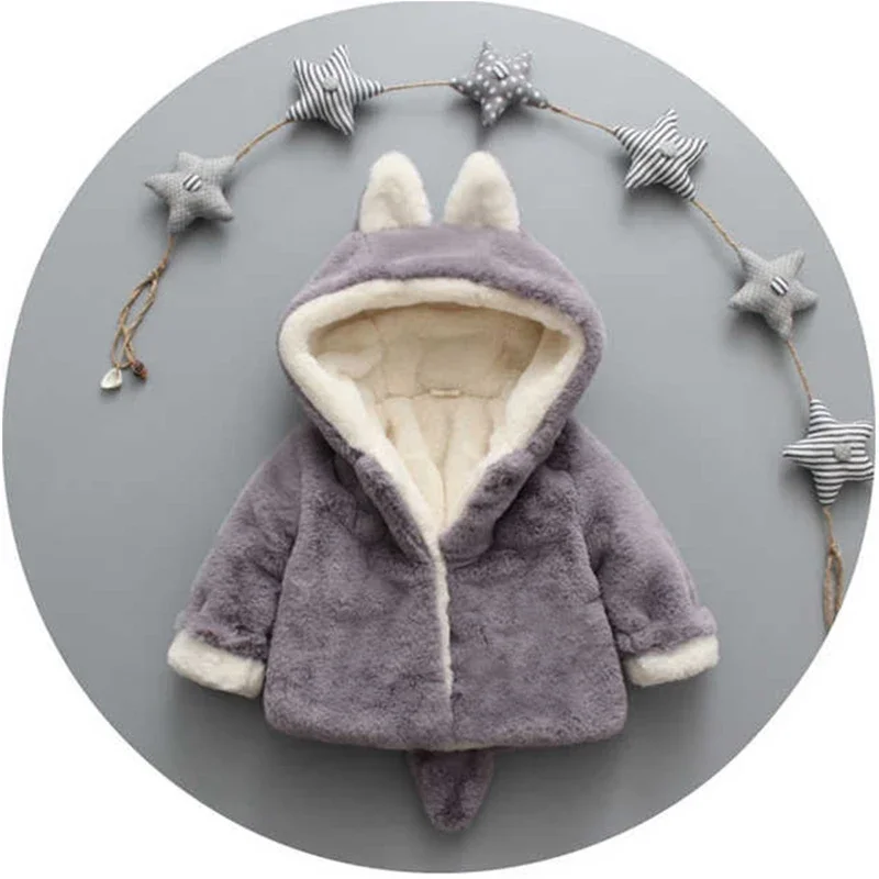 Cute Cat Ears Plush Baby Jacke - مراجعة Winter Clothing Baby وسعره