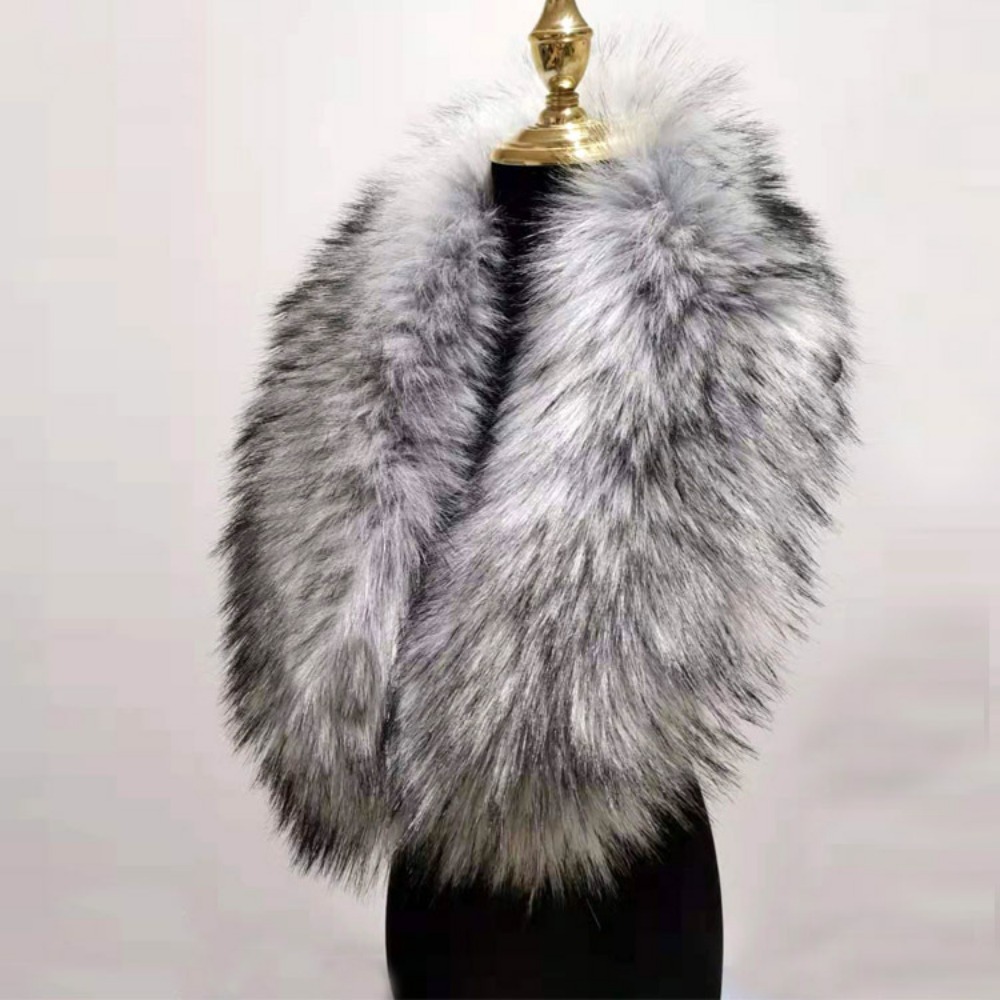 New 80cm Large Faux Fur Collar - مراجعة Winter Clothing Outdoor وسعره