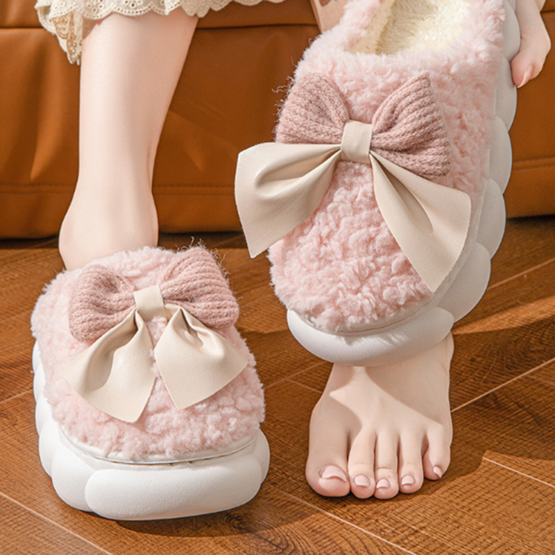 Sweet Bowknot Furry Indoor Sli - مراجعة Winter Clothing Material وسعره