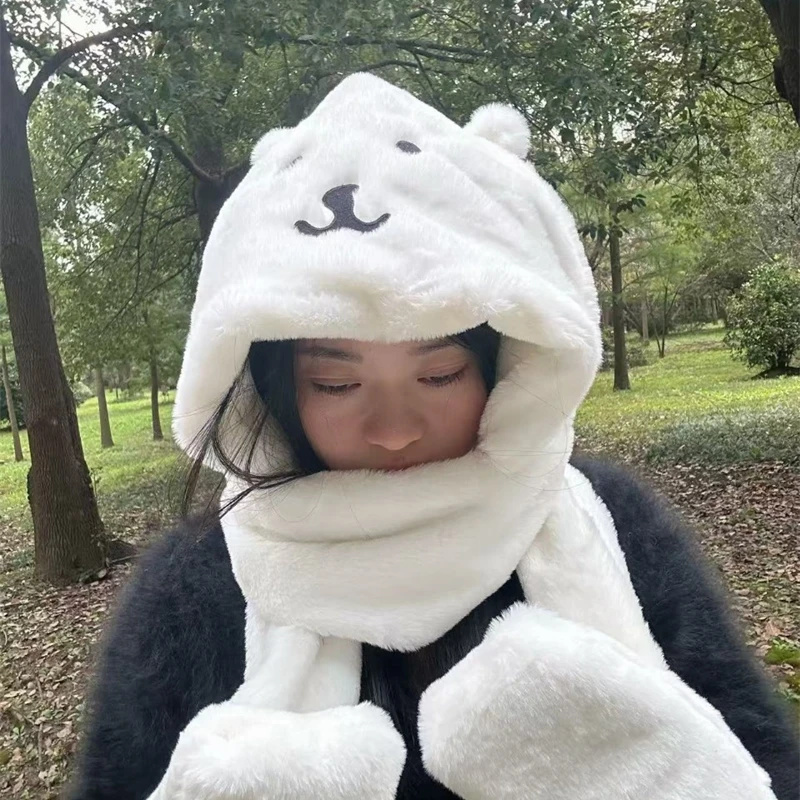 3 In 1 Plush Thick Hooded Hat  - مراجعة Winter Clothing Kids وسعره