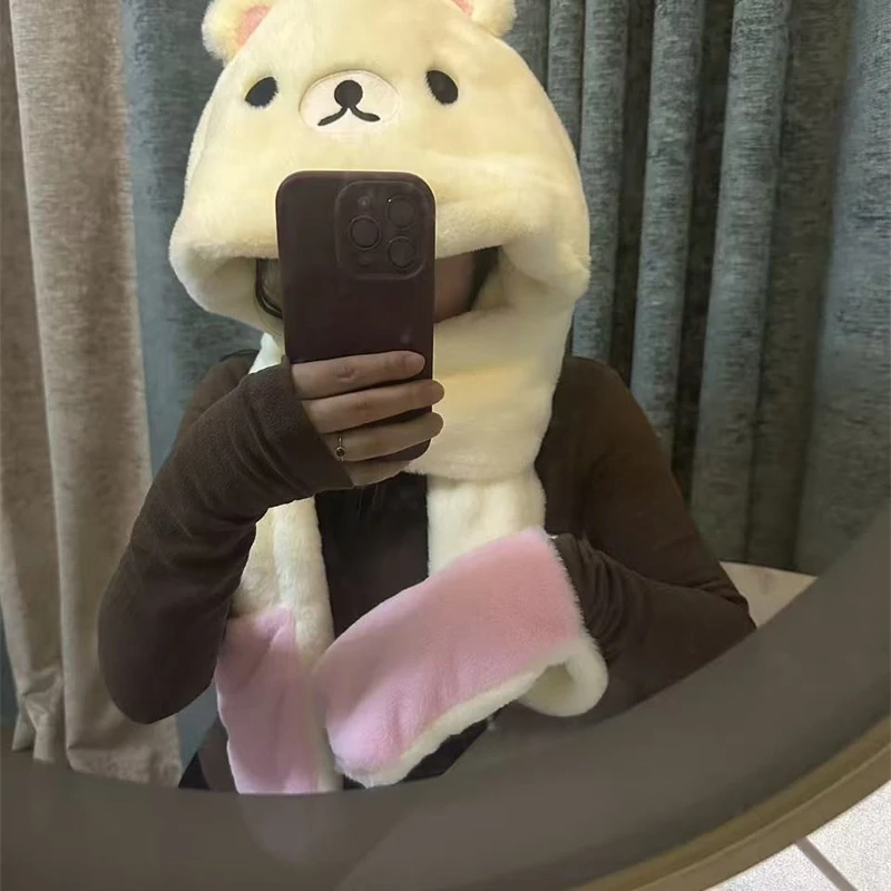 3 In 1 Plush Thick Hooded Hat  - مراجعة Winter Clothing Kids وسعره