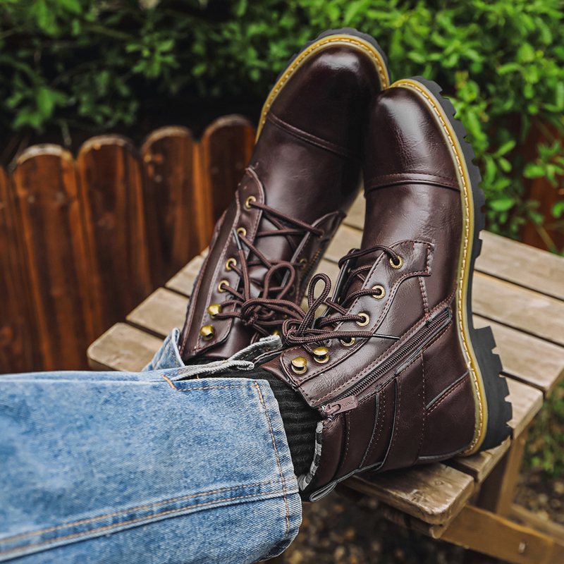 Quality Men Leather Boots Meta - مراجعة Winter Clothing Material وسعره
