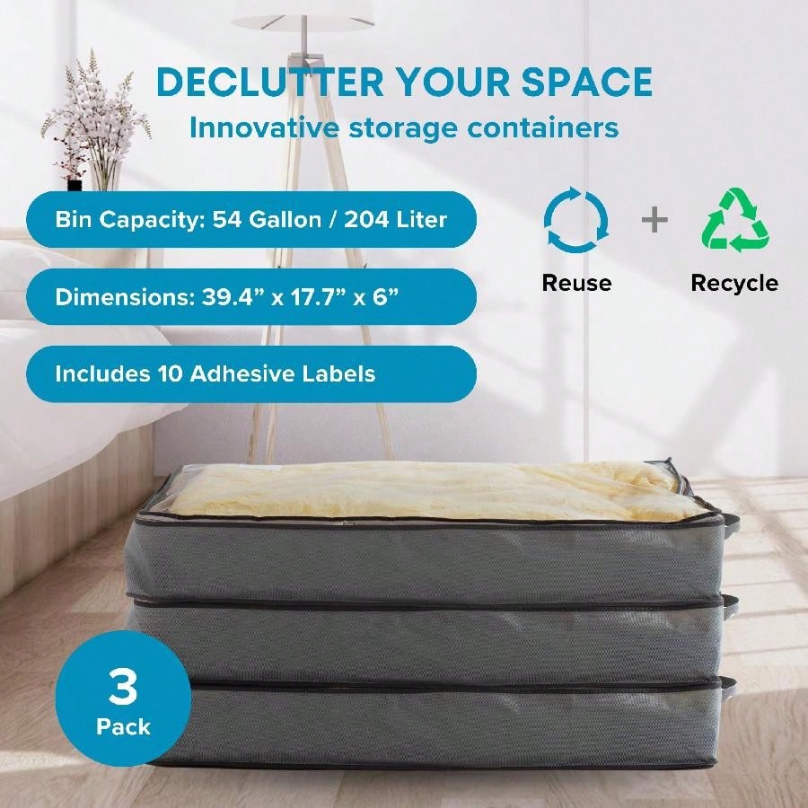 3 Pack Under Bed Storage Bags  - مراجعة Winter Clothing Storage وسعره