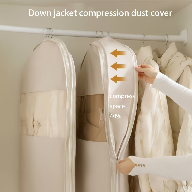 Beige Compression Hanging Bag, - مراجعة Winter Clothing Storage وسعره