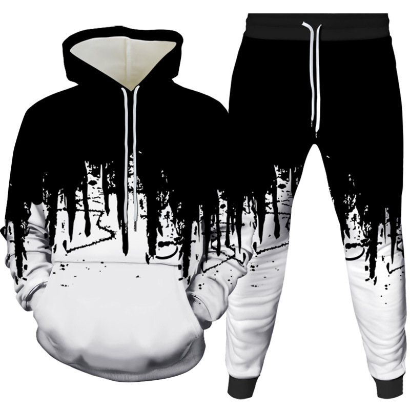 Ink Painting 3D Printed Hoodie - مراجعة Winter Clothing Men وسعره