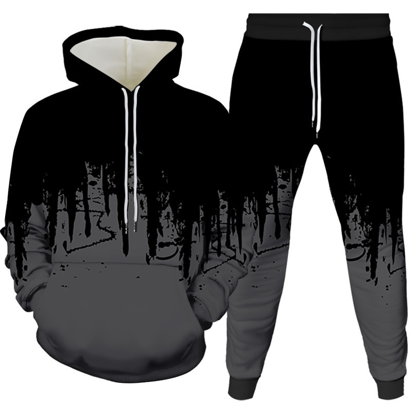Ink Painting 3D Printed Hoodie - مراجعة Winter Clothing Men وسعره
